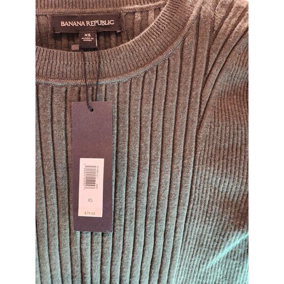 NWT banana Republic Green Knit top size‎ XS olive forest green machinewashable - Picture 3 of 7